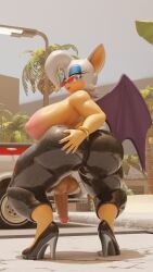 2023 3d 3d_(artwork) 3d_model anonymousfm anthro areola ass balls bat big_breasts big_butt bottomwear breasts clothing digital_media_(artwork) eyewear female flaccid footwear futanari genitals glasses hair hand_on_butt herm hi_res high_heels humanoid_genitalia humanoid_penis intersex latex latex_legwear looking_at_viewer makeup mammal mobian mobian_(species) mobian_bat nipples penis rouge_the_bat sega solo sonic_(series) sonic_adventure_2 sonic_the_hedgehog_(series) thick_thighs wings