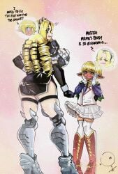 1boy 1girls body_swap english_text female femboy maid male mare_bello_fiore onat onatart overlord_(maruyama) slime solution_epsilon text