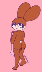 :< anthro carmelcaker lagomorph lapin_(scynax) leporid male male_only mammal rabbit scynax solo towel