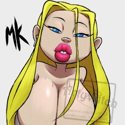 1girls 2d artywitch big_breasts big_lips blonde_hair breasts buck_teeth cleavage ed_edd_n_eddy female hanging_breasts huge_breasts kanker_sisters kissing large_breasts lips lipstick long_breasts looking_at_viewer may_kanker solo solo_female solo_focus