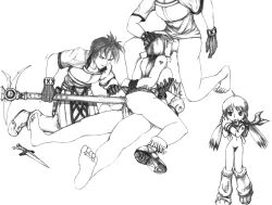 1girls 3boys anal_insertion anal_object_insertion artist_request blacksmith blacksmith_(ragnarok_online) breasts clothing double_penetration female gangbang large_breasts male novice novice_(ragnarok_online) object_insertion oral panties ragnarok_online restrained triple_penetration twintails vaginal_penetration