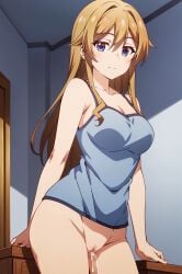 after_sex ai_generated big_breasts blonde_hair blue_eyes blue_shirt breasts creampie cum_in_pussy female mosaic_censoring only_shirt pussy sajou_kaede schoolgirls vagina vaginal_sex yumemiru_danshi_wa_genjitsushugisha