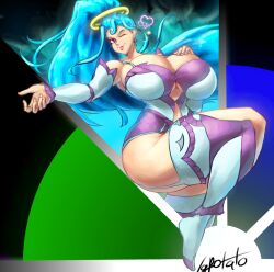 1girls alternate_ass_size alternate_breast_size amazon_pandora armored_leotard ass_bigger_than_head big_ass big_breasts blue_hair breasts breasts_bigger_than_head cleavage edit female heart huge_ass huge_breasts huge_thighs kid_icarus kid_icarus_uprising lapotato8 large_breasts lipstick long_hair makeup navel navel_cutout nintendo ponytail purple_eyes signature solo tagme thick_thighs tongue_out voluptuous voluptuous_female wide_hips wink