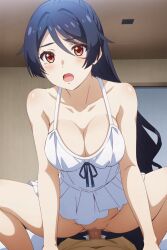 ai_generated big_breasts breasts dressed female girl_on_top ponytail pov pussy ridding sajou_wataru schoolgirl shinomiya_rin vaginal vaginal_penetration wakih without_panties yumemiru_danshi_wa_genjitsushugisha