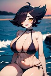 1girls ai_generated beach karmavt owozu pj1463 swimsuit virtual_youtuber vtuber