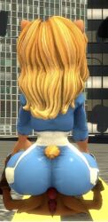 3d anthro artist_request ass_sniffing blonde_hair crash_(series) crash_bandicoot face_in_ass facesitting female_focus furry furry_female furry_male furry_only isabella_bandicoot nitro_squad source_request