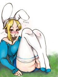 adventure_time big_ass big_breasts bottomless bottomless_skirt bwunnymom female fionna_the_human_girl miniskirt no_panties pussy skirt tagme upskirt