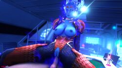 1boy 1girls 3d 4k alien alien_girl asari athletic_female blue_skin exposed_breasts exposed_pussy female human human_penetrating image light-skinned_male looking_down mass_effect medium_breasts partially_clothed riding riding_penis samara scathachalter sex sfm source_filmmaker spread_legs vaginal_penetration vaginal_sex watermark