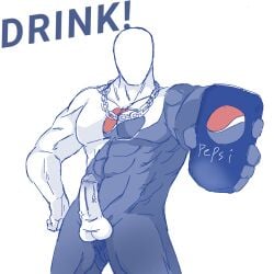 drink male_only muscle not_human pepsi pepsiman tagme white_skin