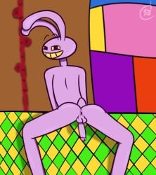 2023 anal anus balls cclover digital_drawing_(artwork) digital_media_(artwork) gay gooseworx jax_(the_amazing_digital_circus) male male_only non-human penis solo tagme the_amazing_digital_circus toony watermark yaoi