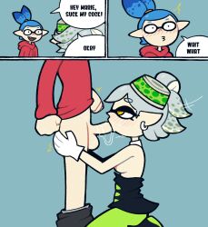 1boy 1boy1girl 1girls breasts clothed_sex inkling_boy john_(splatoon) krusha64612042 marie_(splatoon) nipples oral_sex penis splatoon squid_sisters straight sucking sucking_penis tblb203