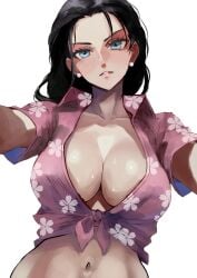 big_breasts black_hair blue_eyes cleavage curvaceous curvy curvy_body curvy_female curvy_figure female female_only hourglass_figure looking_at_viewer nico_robin one_piece one_piece_film_gold post-timeskip vcais voluptuous voluptuous_female