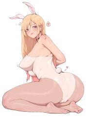 1girls absurd_res arms_behind_back ass blonde_hair blush bunny_ears bunny_tail bunnysuit cameltoe choker feet female female_only heart hearts kitagawa_marin kneeling long_hair looking_at_viewer madbanana pantyhose pink_eyes smiling smiling_at_viewer soles solo sono_bisque_doll_wa_koi_wo_suru spoken_heart textless thick_thighs toes white_background