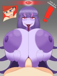 absurd_res alpha_pokémon alpha_pokemon animal_humanoid arbok big_breasts breast_play breasts clothing duo duskyer english_text eyelashes female first_person_view forked_tongue generation_1_pokemon genitals hair hat headgear headwear hi_res huge_breasts human humanoid humanoid_pointy_ears interspecies long_hair long_tongue looking_at_viewer male male/female mammal nintendo nipples paizuri penis pokemon pokemon_(species) pokemon_humanoid pokephilia purple_body purple_ears purple_hair purple_nipples purple_skin red_clothing red_hat red_headwear rei_(pokemon) reptile reptile_humanoid scalie scalie_humanoid sex snake_humanoid straight text tongue tongue_out