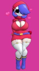 1girls 3d animated big_breasts bouncing_breasts breasts cleavage clothing female female_only flower full_body gif heart highres holding_flower huge_breasts mario_(series) mask purple_background red_flower revealing_clothes rose shaking_hips shy_gal simple_background solo standing thick_thighs thighhighs thordersfm