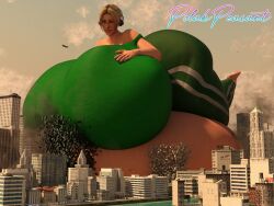 1girls 3d ass_expansion blonde_hair breast_expansion city female giantess growth hyper hyper_ass hyper_belly hyper_breasts iq_(rainbow_six) monika_weiss polakpeasant rainbow_six rainbow_six_siege