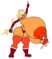 5h4m3l355 big_ass big_breasts bottomwear breasts_bigger_than_head female female_only gigantic_breasts huge_ass huge_breasts huge_nipples hyper_breasts lactation puffy_nipples sideass steven_universe sunstone_(steven_universe) topless