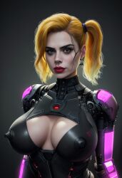 1girls ai_generated big_areolae big_breasts big_nipples busty cybernetics cyberpunk d4rk_v0id erect_nipples female female_only hard_nipples huge_areolae huge_nipples human human_only large_breasts light-skinned_female light_skin sci-fi solo solo_female yellow_hair