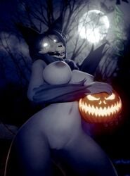 1girls anthro big_breasts halloween loaf3d pumpkin scp-1471 scp-1471-a scp_foundation