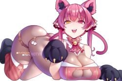 1girls ass breasts dat_ass female heterochromia hololive hololive_fantasy hololive_japan hotvr houshou_marine huge_breasts large_ass light-skinned_female light_skin long_hair paw_gloves red_eyes red_hair thick_thighs twintails virtual_youtuber yellow_eyes