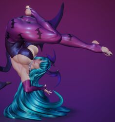 1girls armpits big_ass big_breasts clothing darkstalkers female female_focus green_hair head_wings huge_breasts large_breasts morrigan_aensland pearforceone succubus succubus_costume succubus_wings thick_thighs