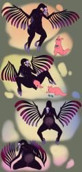 anthro big_belly black_body cancer dying imminent_death pink_body rain_world self_upload sequence slugcat tzoru_eweltes_(artist) unbirth unbirthing vore vore_belly wings x-ray