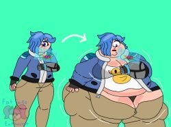 breasts fat glitch_productions hacked obese obese_female overweight overweight_female smg4 solo solo_female solo_only tari_(smg4) weight_gain