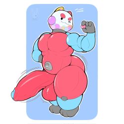 :3 anthro ass balls ballsack big_penis cock eyebrows fat_ass fat_cock feline gumball_(candy) gumball_head gumball_machine gummi_(yamwamm) huge_cock machine male muscular muscular_male paws penis presenting_penis shiny_skin yamwamm