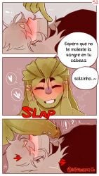 2boys argentina_(countryhumans) blowjob brazil_(countryhumans) comic comic_page countryhumans couple cum gay kinky_naty male married_couple on_bed page_52 page_number precum spanish_text submissive_male throat_swabbing