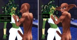 1girls ass big_penis blind bracers clothed_female_nude_male erection fondling fondling_breast goblin green_skin grope groping groping_breasts male medusa monster_girl penis pof3445 reptile_girl reptile_humanoid self_upload sexual_assault sexual_harassment sims4 snake_girl snake_hair snake_humanoid speech_bubble text text_box uncensored