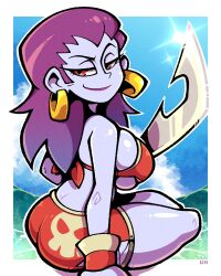 1girls big_breasts bikini boots breasts large_breasts legendofnerd risky_boots shantae smile solo swimsuit sword