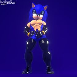 3d black_eyeshadow blender blender_eevee blue_fur eggsaladsandwich elbow_gloves eyeshadow femboy gloves holding_penis latex male self_upload solo sonic_(series) sonic_the_hedgehog sonic_the_hedgehog_(series) tagme thighhighs