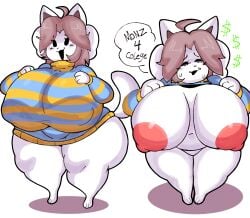 big_breasts breasts dork_boi huge_breasts lewd_dorky temmie_(undertale) thick_thighs wide_hips