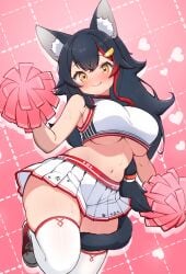 breasts female hololive hololive_gamers hololive_japan kani_bonara large_breasts ookami_mio thick_thighs virtual_youtuber wide_hips