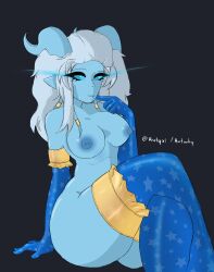 big_breasts cute draenei draenei_female pierced_nipples piercing piercings pyrista rutqxi stockings thighs warcraft white_hair world_of_warcraft