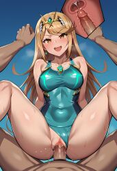 2d ai_generated core_crystal mythra_(xenoblade) penis sex shiroppo stable_diffusion swimsuit swimsuit_aside xenoblade_(series) xenoblade_chronicles_2