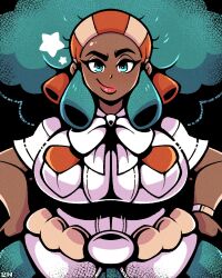 1girls afro breasts dark-skinned_female dark_skin gamefreak legendofnerd lenora_(pokemon) looking_at_viewer nintendo pokemon solo thick_thighs thighs wide_hips