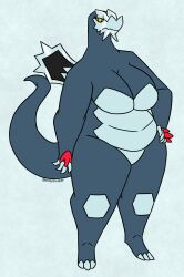 anthro big_breasts breasts female game_freak nerdyreindeer nintendo pokemon pokemon_(species) scalie solo thick_thighs wide_hips