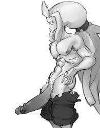 balls beard big_penis boner erection facial_hair goultard male male_only monochrome pants_down penis pigeonpantonium shirtless solo solo_male wakfu