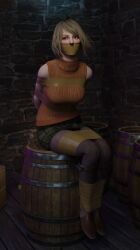 1girls 3d 3d_(artwork) arms_behind_back ashley_graham ashley_graham_(ella_freya) bondage bondage boots bound breasts capcom ella_freya female female female_focus female_only femsub gag gagged legs_up light-skinned_female light_skin lord_kamski resident_evil resident_evil_4 resident_evil_4_remake restrained skirt solo solo_female solo_focus tape tape_bondage tape_gag taped_mouth