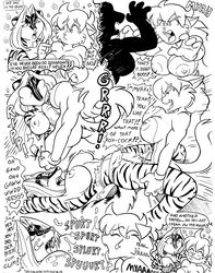 anthro big_breasts black_and_white breasts closed_eyes comic daydream dialogue english_text feline female forced_sex fur furry hair herm intersex long_hair monochrome nipples orgasm penetration penis pussy pussy_juice rape_face roxikat sex skunk tail text vaginal_penetration white_hair zig_zag