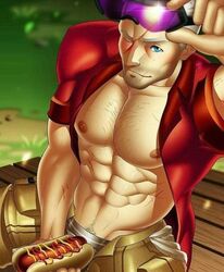 abs grillmaster_76 male male_only nipples overwatch sausage soldier_76 solo suggestive