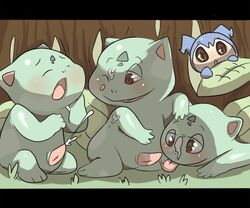 brown_eyes bulbasaur crossover cum digimon dote furry gay male nintendo no_humans oral penis pokémon_(species) pokemon pokemon_rgby