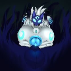 anal anal_sex balls big_ass big_balls digital_drawing_(artwork) digital_media_(artwork) female female_penetrated hooves kindred knot lamb_(league_of_legends) league_of_legends mask masked_female penetration pussy riot_games ruminoul white_fur wolf_(league_of_legends)