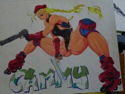 ass breasts cammy_white cannon_spike capcom devil_may_cry female female_only gostspkr gun guns gunspike human muscles pussy scan solo street_fighter thick_thighs vector