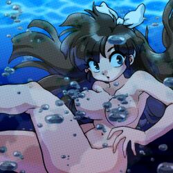 brown_hair convenient_censoring long_hair nude_female ranma_1/2 ukyo_kuonji underwater wanta_(futoshi) water