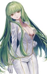 1girls big_breasts c.c. cleavage code_geass female open_clothes scar shou_(mori_boro) undressing