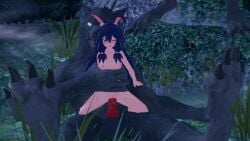 animal_penis breasts bunny_ears hand_around_abdomen knot koikatsu lyn_mametchi naked_female on_top pussy renhentai sex small_breasts uncensored vaginal_penetration virtual_youtuber vtuber werewolf