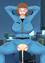 after_rape after_vaginal creople cutout emi_aobe excessive_cum large_breasts mostly_clothed pouring thick_thighs ubikitas ultraman_(franchise) ultraman_blazar