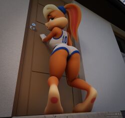 anthro blender desperate desperation franticm84 lola_bunny looney_tunes peeing urination urine urine_on_ground wet_clothes wet_shorts wetting wetting_clothing wetting_self